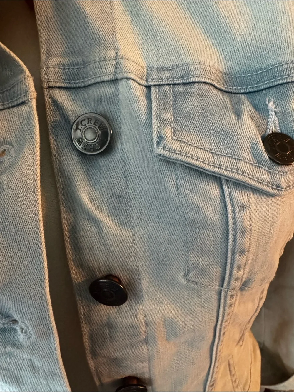 J. Crew Light wash Denim Jacket with Button Front